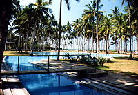 Tropischer Garten des Hotels The Blue Water